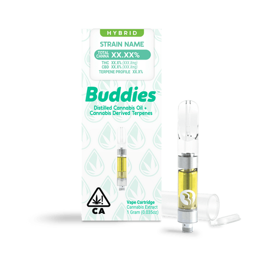 Buddies Brand 1g Distillate + CDT Cartridge HIPPIE DREAM