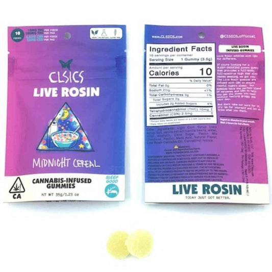 CLSICS 100mg THC/CBN Live Rosin Gummy MIDNIGHT CEREAL