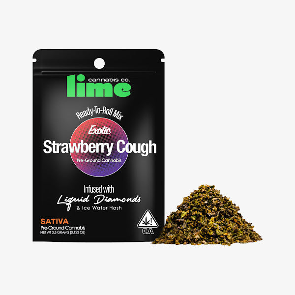 lime co. Ready-To-Roll Infused with Liquid Diamonds & Ice Water Hash STRAWBERRY COUGH